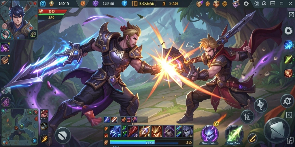 Tangkapan layar gameplay 333666 yang penuh aksi dan strategi MOBA.