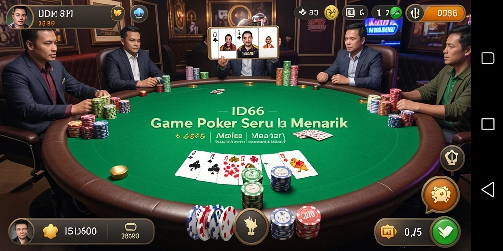 Tampilan permainan poker yang mendebarkan dan seru.