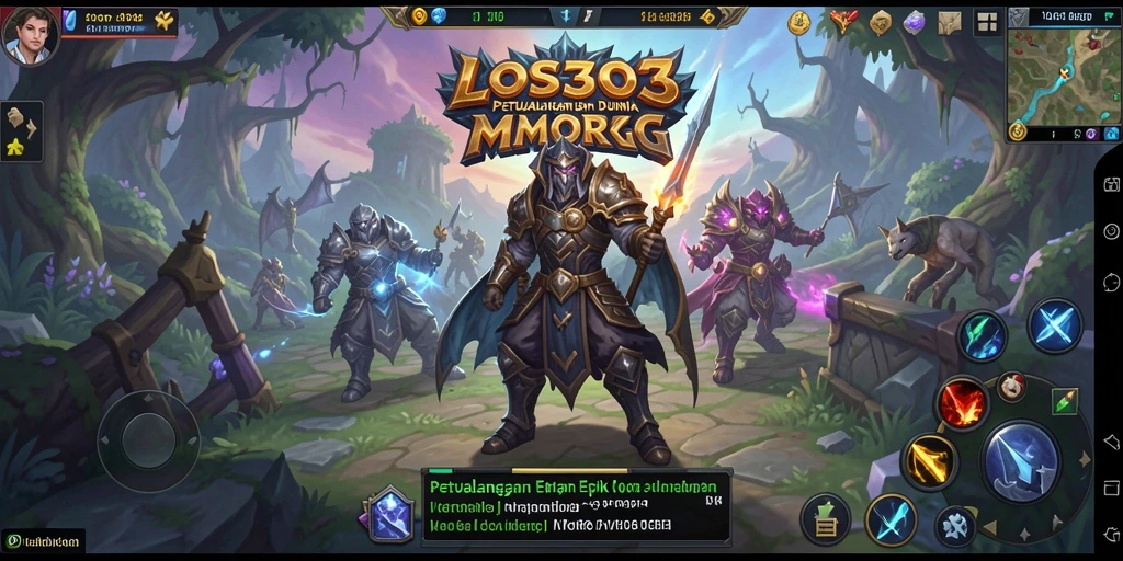 Screenshot dari gameplay LOS303 menunjukkan pertempuran epik di dunia MMORPG.