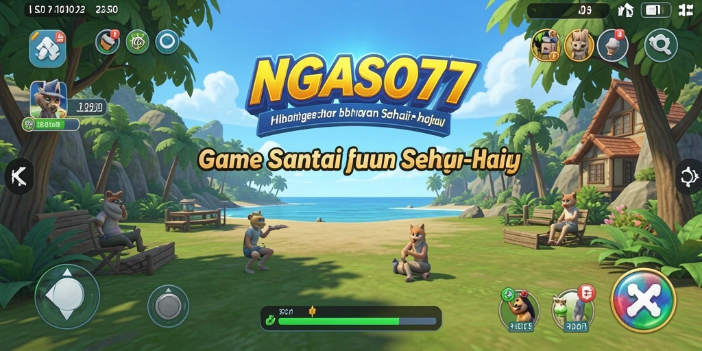 Tampilan gameplay NGASO77 yang menghibur dan penuh warna.