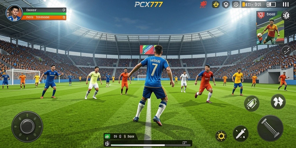 Screenshot PCX777 menampilkan aksi olahraga yang mendebarkan.