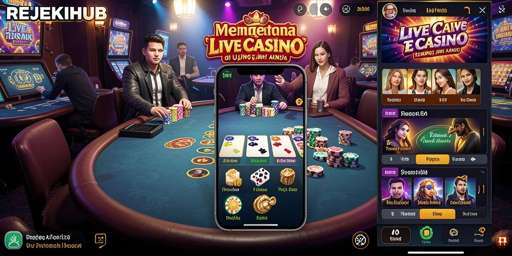 Tampilan gameplay REJEKIHUB yang menarik dan interaktif dalam kategori Live Casino.